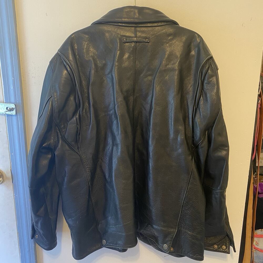 ANDREW MARC NEW YORK Women XXL Black Leather Biker Western Jacket Zip Up Pockets - Picture 14 of 16
